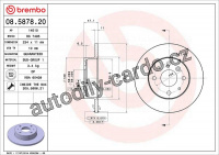 Brzdový kotouč BREMBO 08.5878.20 - DAIHATSU