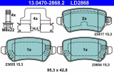 Sada brzdových destiček ATE Ceramic 13.0470-2868 (AT LD2868)