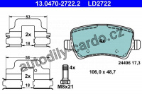 Sada brzdových destiček ATE Ceramic 13.0470-2722 (AT LD2722)