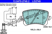 Sada brzdových destiček ATE Ceramic 13.0470-2749 (AT LD2749)