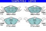 Sada brzdových destiček ATE Ceramic 13.0470-7115 (AT LD7115)