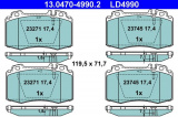 Sada brzdových destiček ATE Ceramic 13.0470-4990 (AT LD4990) - MERCEDES-BENZ
