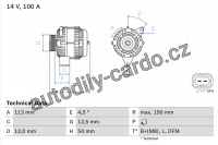 Alternátor BOSCH (BO 0986081410)
