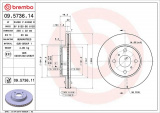 Brzdový kotouč BREMBO 09.5736.14 - TOYOTA