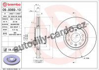 Brzdový kotouč BREMBO 09.9369.10 - OPEL, SAAB Brzdový kotouč BREMBO 09.9369.10 - OPEL, SAAB