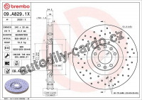 Brzdový kotouč BREMBO 09.A829.1X - PEUGEOT
