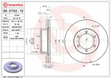 Brzdový kotouč BREMBO 09.5742.10 - TOYOTA