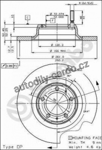 Brzdový kotouč BREMBO 08.4070.20 - ALFA ROMEO