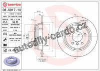 Brzdový kotouč BREMBO 08.6917.11 - BMW Brzdový kotouč BREMBO 08.6917.11 - BMW