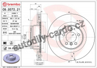 Brzdový kotouč BREMBO 09.9372.21 - LAND ROVER
