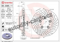 Brzdový kotouč BREMBO 09.C093.11 - PORSCHE