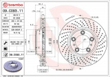 Brzdový kotouč BREMBO 09.C093.11 - PORSCHE