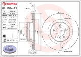 Brzdový kotouč BREMBO 09.9374.21 - LAND ROVER