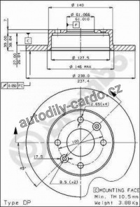 Brzdový kotouč BREMBO 08.4284.20 - RENAULT Brzdový kotouč BREMBO 08.4284.20 - RENAULT