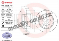 Brzdový kotouč BREMBO 08.6968.10 - MERCEDES-BENZ Brzdový kotouč BREMBO 08.6968.10 - MERCEDES-BENZ