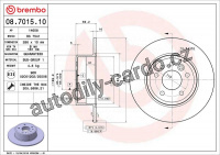 Brzdový kotouč BREMBO 08.7015.10 - OPEL