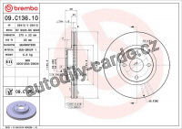 Brzdový kotouč BREMBO 09.C136.10 - MAZDA