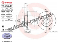 Brzdový kotouč BREMBO 09.9753.20