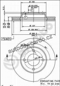 Brzdový kotouč BREMBO 09.4866.30 - FORD