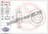 Brzdový kotouč BREMBO 08.7768.10 - VOLVO