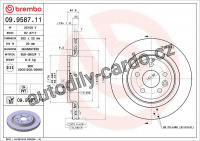 Brzdový kotouč BREMBO 09.9587.11 - VOLVO