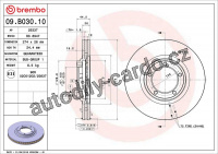 Brzdový kotouč BREMBO 09.B030.10 - HYUNDAI