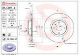 Brzdový kotouč BREMBO 09.C391.21 - ABARTH, FIAT, MAZDA