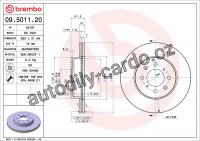 Brzdový kotouč BREMBO 09.5011.20 - HONDA