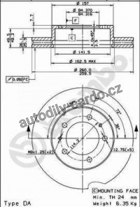 Brzdový kotouč BREMBO 09.5932.10 - NISSAN