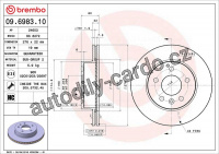 Brzdový kotouč BREMBO 09.6983.10 - MERCEDES-BENZ Brzdový kotouč BREMBO 09.6983.10 - MERCEDES-BENZ