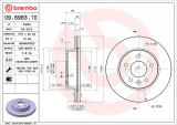 Brzdový kotouč BREMBO 09.6983.10 - MERCEDES-BENZ