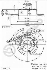 Brzdový kotouč BREMBO 08.5646.10 - RENAULT