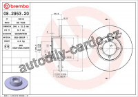 Brzdový kotouč BREMBO 08.2953.20 - OPEL