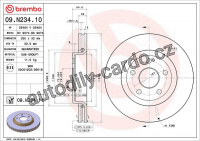 Brzdový kotouč BREMBO 09.N234.11 - DODGE, JEEP