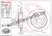 Brzdový kotouč BREMBO 09.N235.11 - JEEP