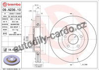 Brzdový kotouč BREMBO 09.N236.11 - JEEP Brzdový kotouč BREMBO 09.N236.11 - JEEP