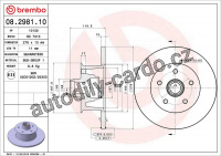 Brzdový kotouč BREMBO 08.2981.10 - VW