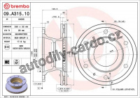 Brzdový kotouč BREMBO 09.A315.10 - IVECO
