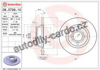 Brzdový kotouč BREMBO 08.5709.10 - AUDI Brzdový kotouč BREMBO 08.5709.10 - AUDI