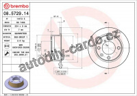 Brzdový kotouč BREMBO 08.5729.14 - CITROËN