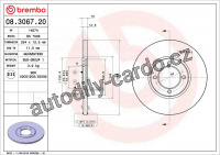 Brzdový kotouč BREMBO 08.3067.20 - TOYOTA