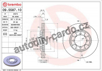 Brzdový kotouč BREMBO 09.5587.10 - HYUNDAI