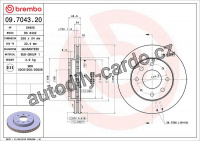 Brzdový kotouč BREMBO 09.7043.20 - MITSUBISHI