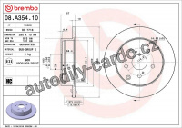 Brzdový kotouč BREMBO 08.A354.10 - TOYOTA
