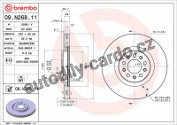 Brzdový kotouč BREMBO 09.N268.11 - JEEP