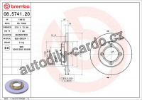 Brzdový kotouč BREMBO 08.5741.20 - KIA