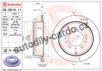 Brzdový kotouč BREMBO 09.D618.11 Brzdový kotouč BREMBO 09.D618.11