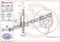 Brzdový kotouč BREMBO 09.C138.10 - VOLVO