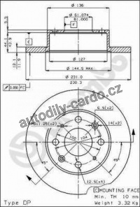 Brzdový kotouč BREMBO 08.4423.20 - HONDA