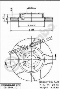 Brzdový kotouč BREMBO MAX 09.5844.75 - TOYOTA